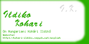 ildiko kohari business card